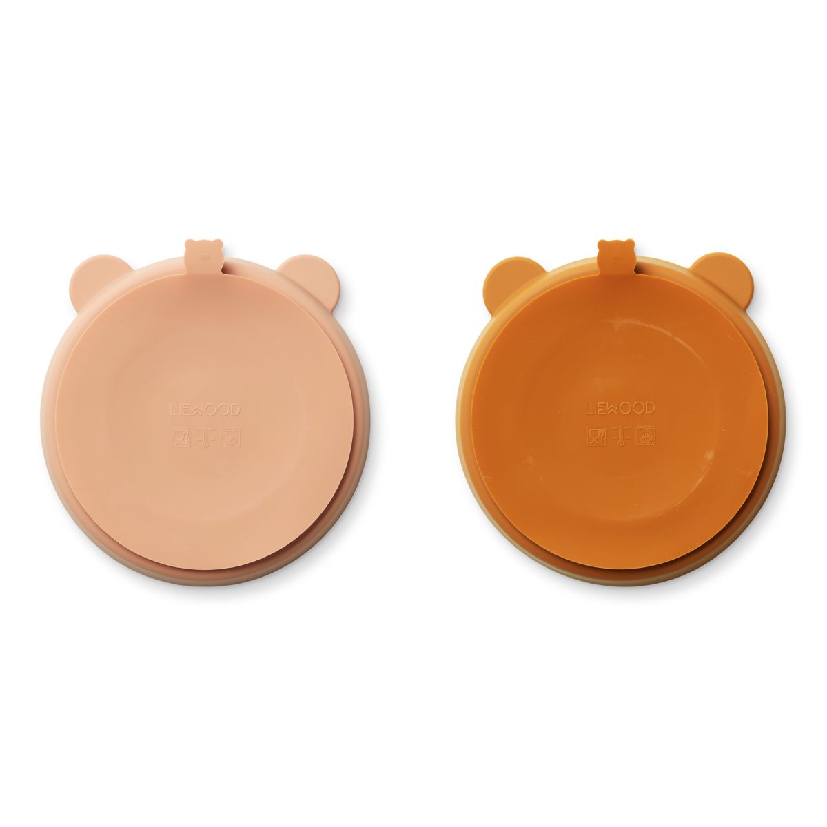 LIEWOOD Stacy Skridsikker Tallerken 2 stk - Mustard / tuscany rose mix - Tallerken