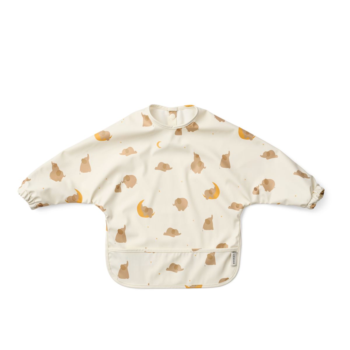 LIEWOOD Merle Hagesmæk Med Ærmer Og Print - Elephant / Creme de la creme - Spiseforklæde