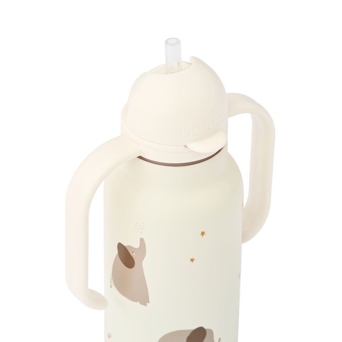 LIEWOOD KIMMIE vandflaske i stål 250 ml - Elephant / Creme de la creme - Vandflaske