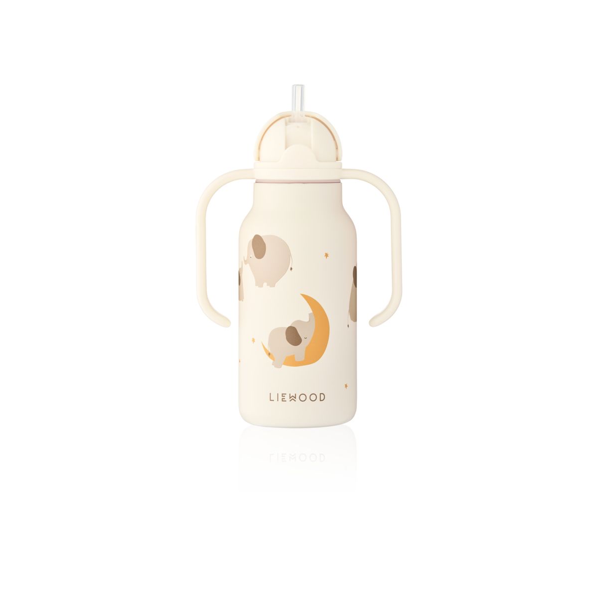 LIEWOOD KIMMIE vandflaske i stål 250 ml - Elephant / Creme de la creme - Vandflaske