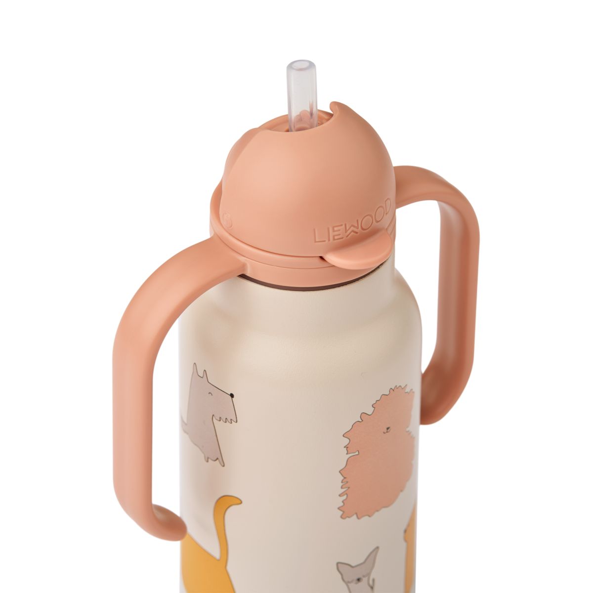 LIEWOOD KIMMIE vandflaske i stål 250 ml - Cats and Dogs / Sandy - Vandflaske