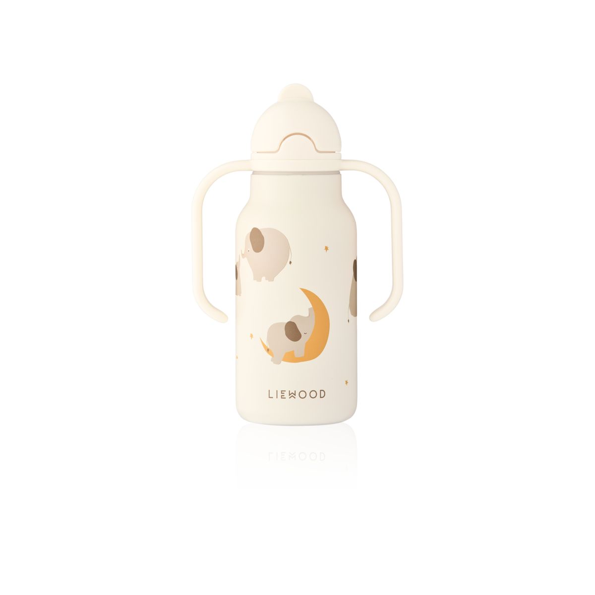 LIEWOOD KIMMIE vandflaske i stål 250 ml - Elephant / Creme de la creme - Vandflaske
