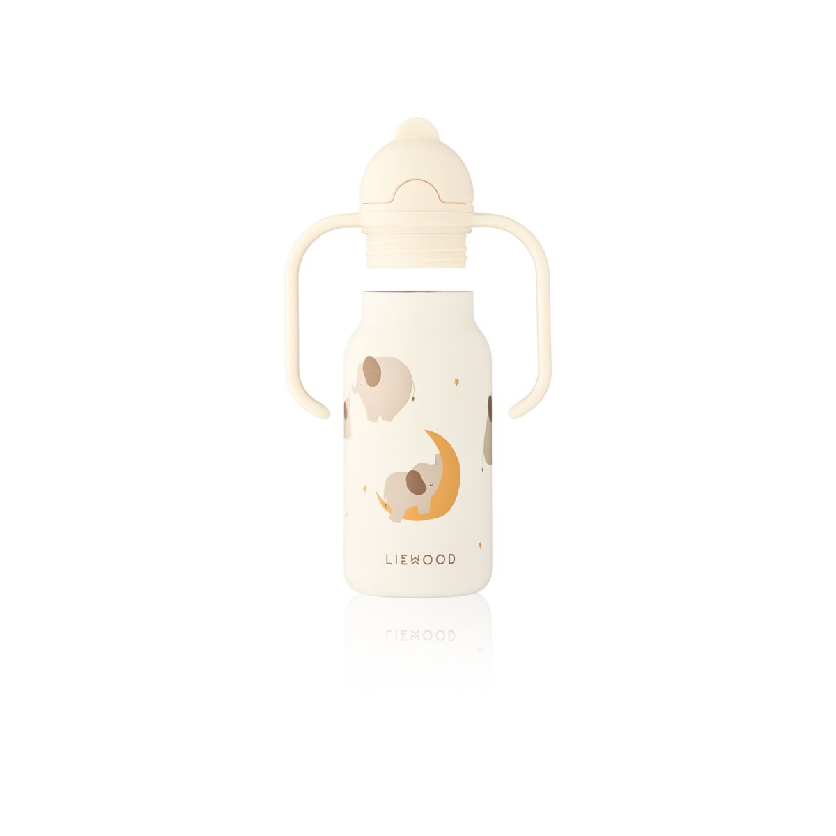 LIEWOOD KIMMIE vandflaske i stål 250 ml - Elephant / Creme de la creme - Vandflaske