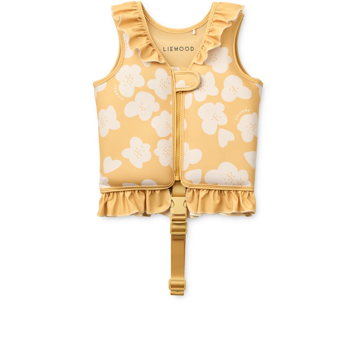 LIEWOOD Dove Badevest med flæser - Flower / Lemon yellow - Svømmevest