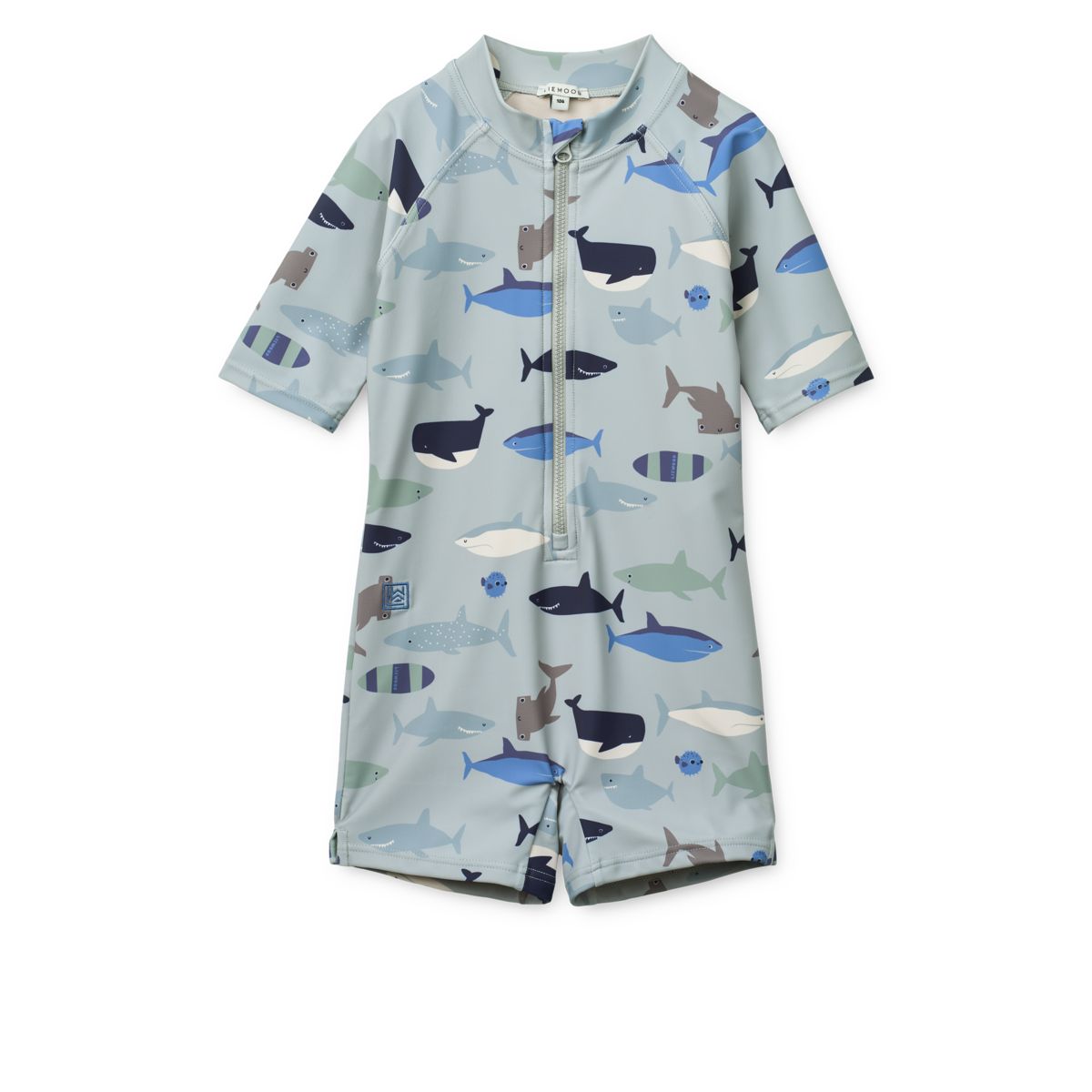 LIEWOOD Max Svømmedragt med UV Beskyttelse - Shark / Dove blue - Badedragt