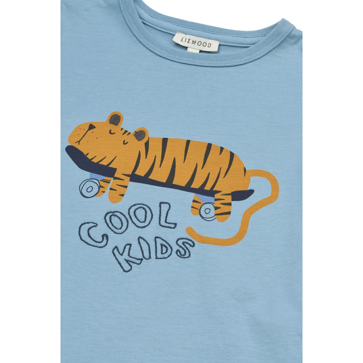LIEWOOD APIA Kortærmet T-shirt - Tiger / Beach blue - T-shirt