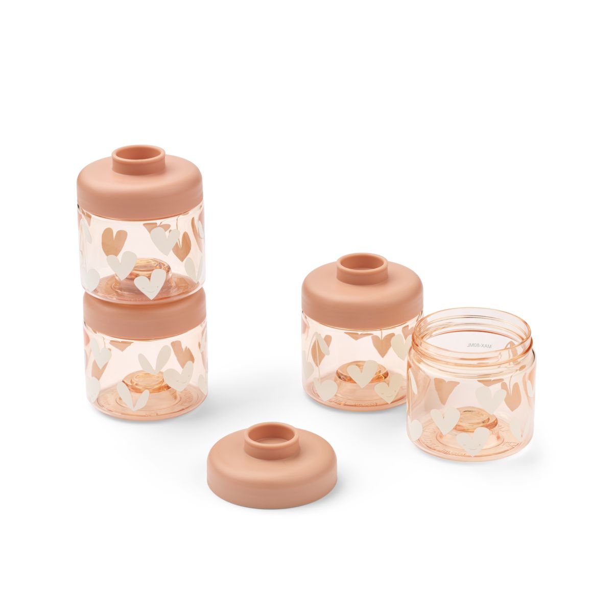 LIEWOOD DOMINIQUE boks til babymad 4-pak - Sweethearts / Pale tuscany - Snackboks