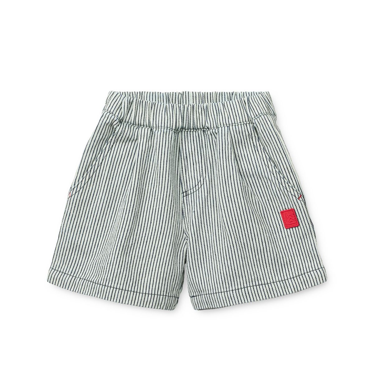 LIEWOOD BORRISA Stribede Denimshorts - Classic navy / Creme de la creme - Shorts