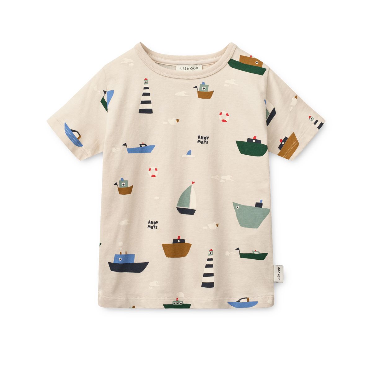 LIEWOOD APIA kortærmet t-shirt med print - Sailing / Sandy - T-shirt