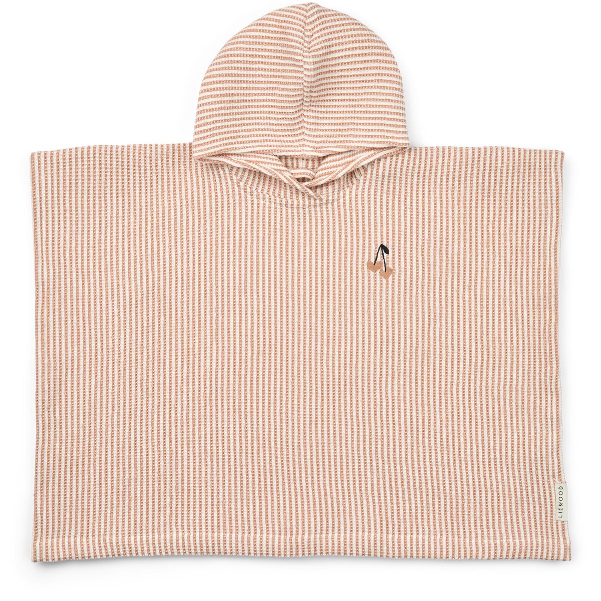LIEWOOD Paco Håndklædeponcho med broderi - Y/D stripe Tuscany rose / Creme de la creme - Badekåbe / Poncho