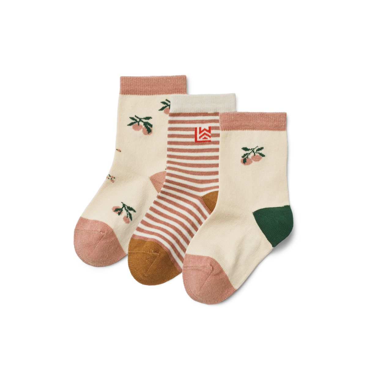 LIEWOOD Silas Strømper 3 par - Peach sea shell mix - Sokker/Strømpebukser