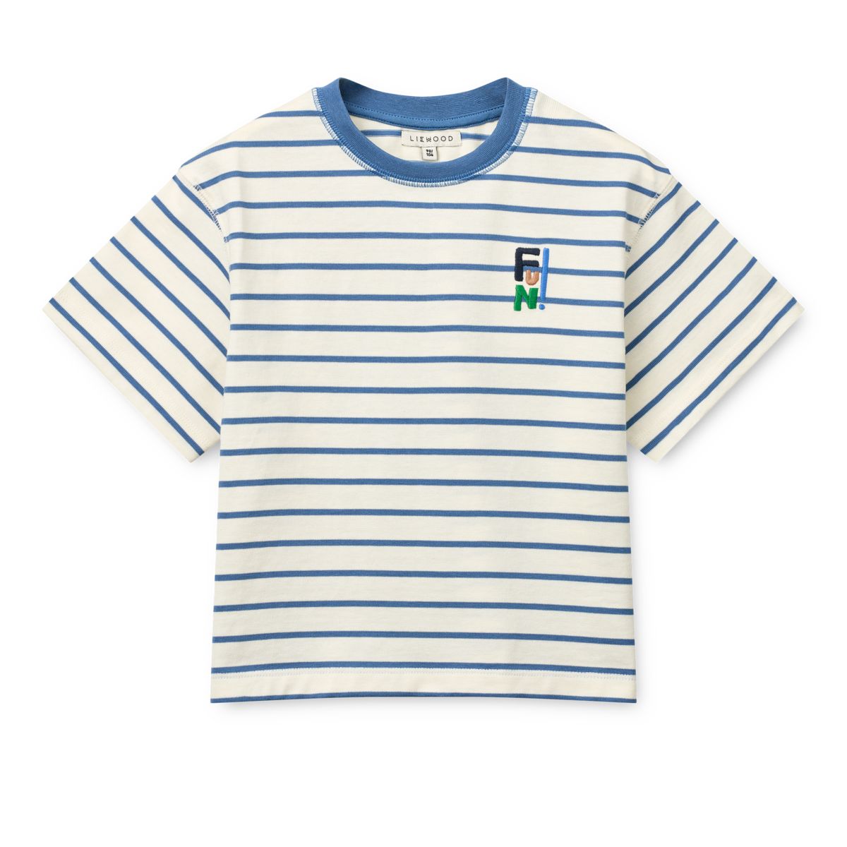 LIEWOOD TYLER Stribet Kortærmet T-shirt - Riverside / Creme de la creme - T-shirt