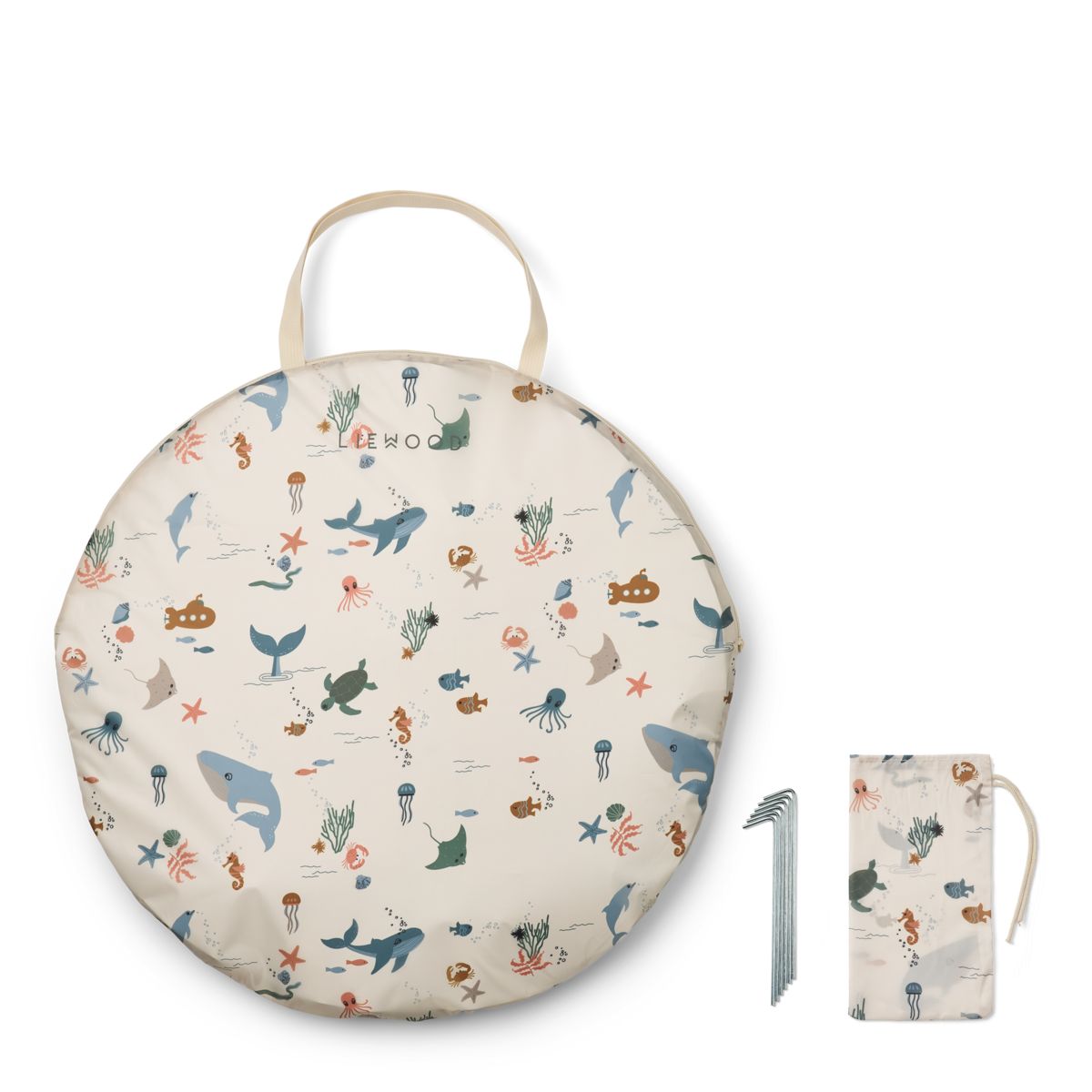LIEWOOD Everett Pop-up Telt med soppebassin - Sea creature / Sandy - TELT