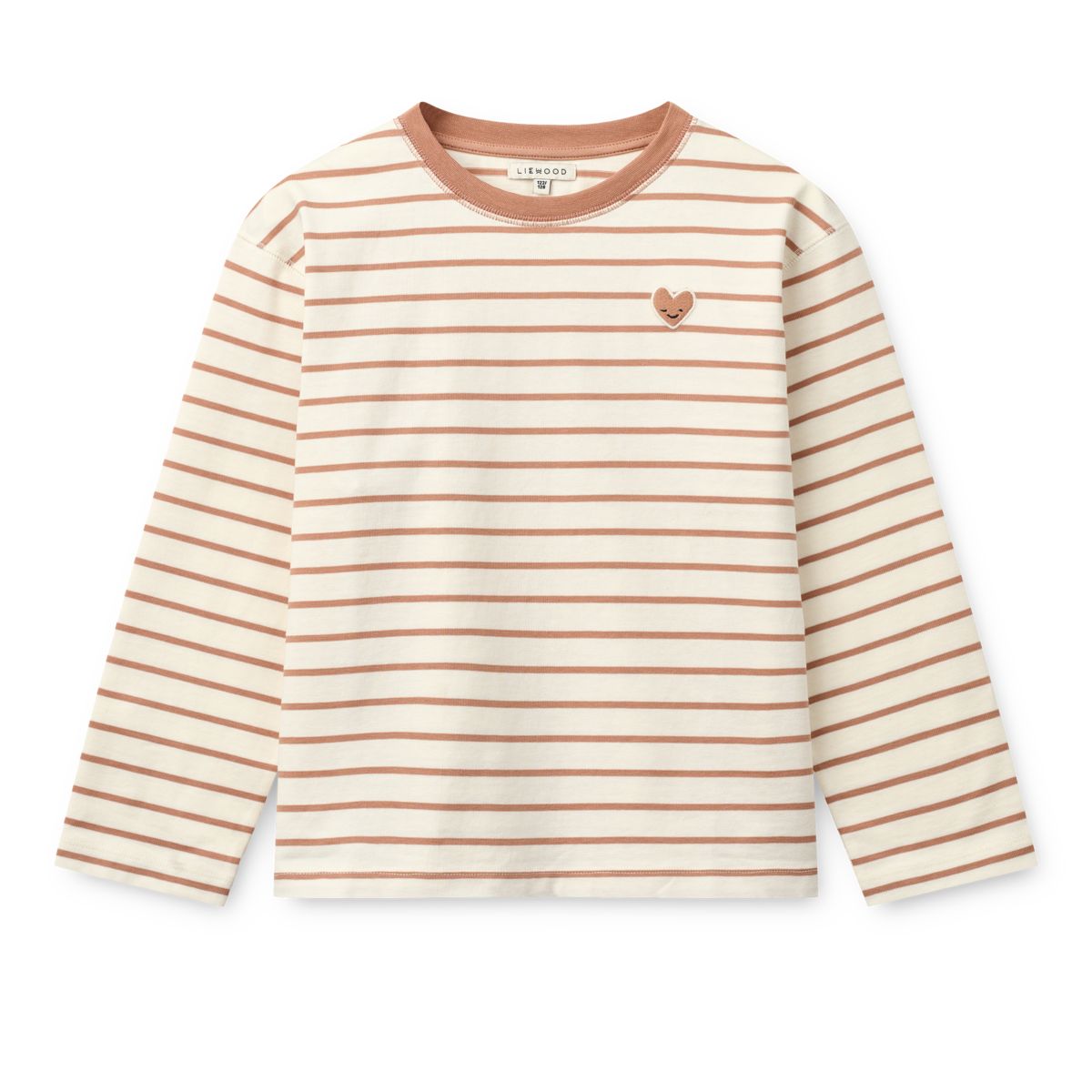 LIEWOOD TYLER Stribet Langærmet T-shirt - Heart Tuscany rose / Creme de la creme - T-shirt