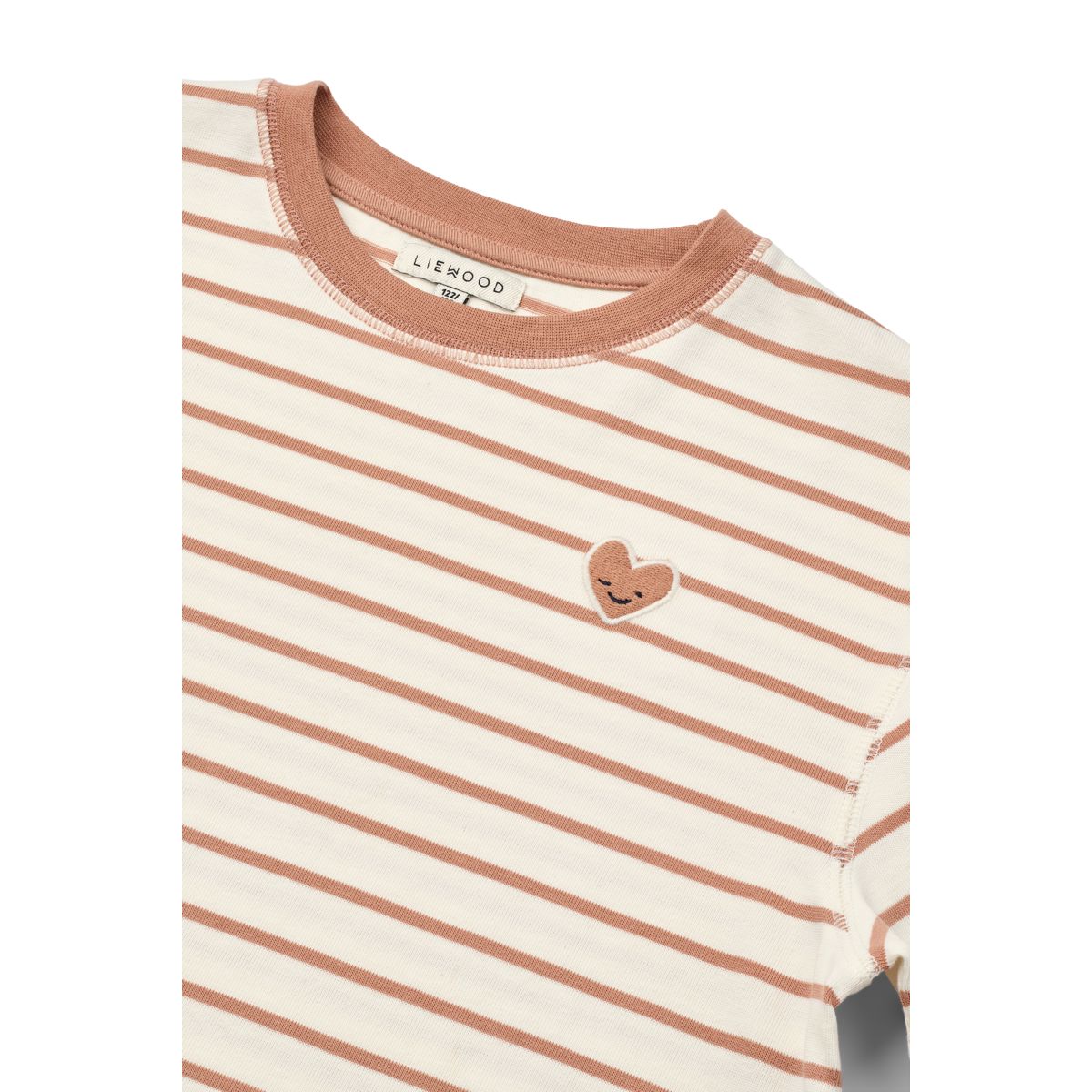 LIEWOOD TYLER Stribet Langærmet T-shirt - Heart Tuscany rose / Creme de la creme - T-shirt