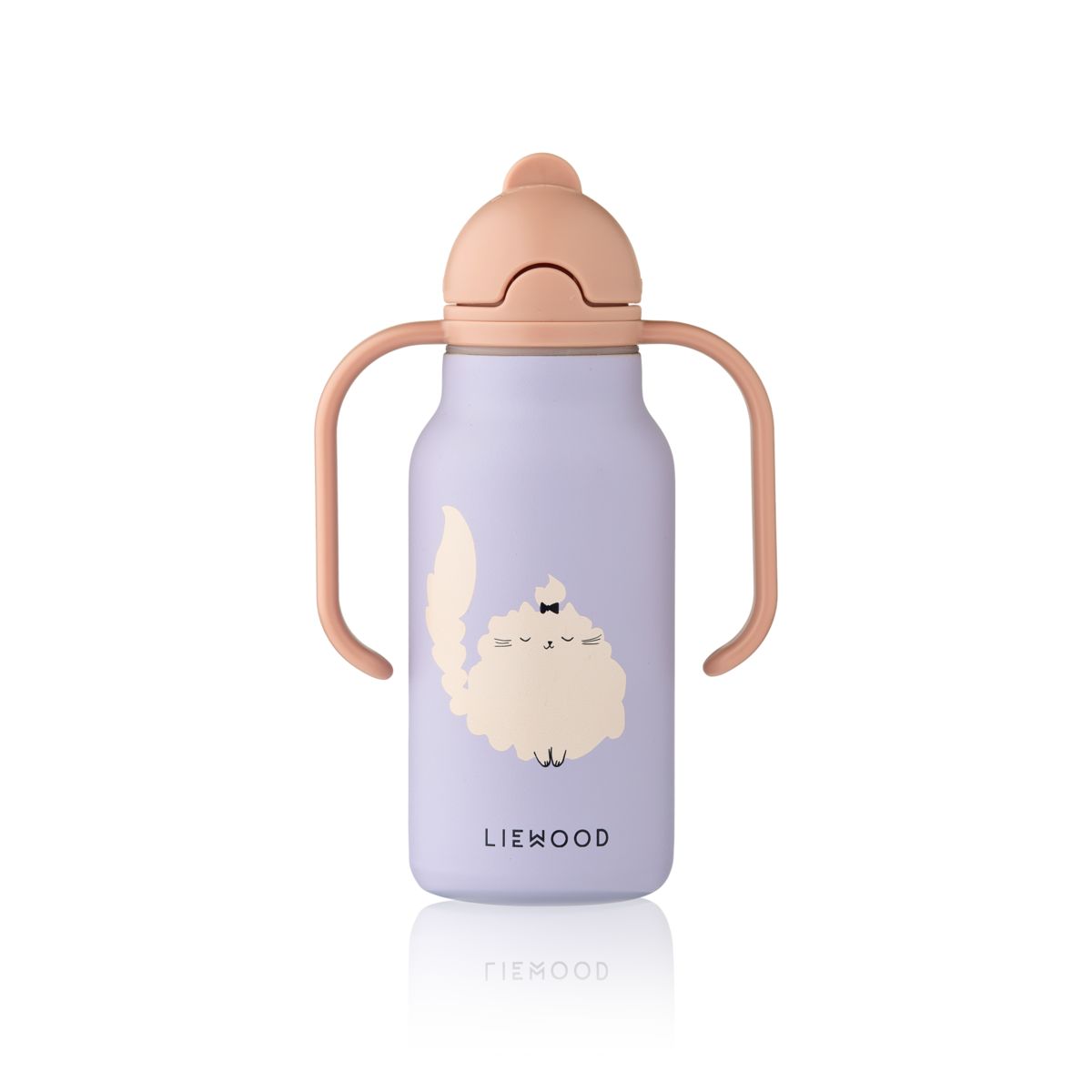 LIEWOOD KIMMIE vandflaske i stål 250 ml - Cat / Warm lilac - Vandflaske