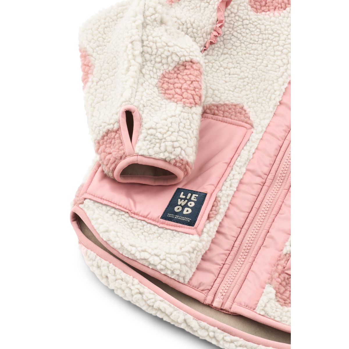 LIEWOOD NOAM fleecejakke med flæser - Spot dot Sandy / Rose blush mix - Jakker