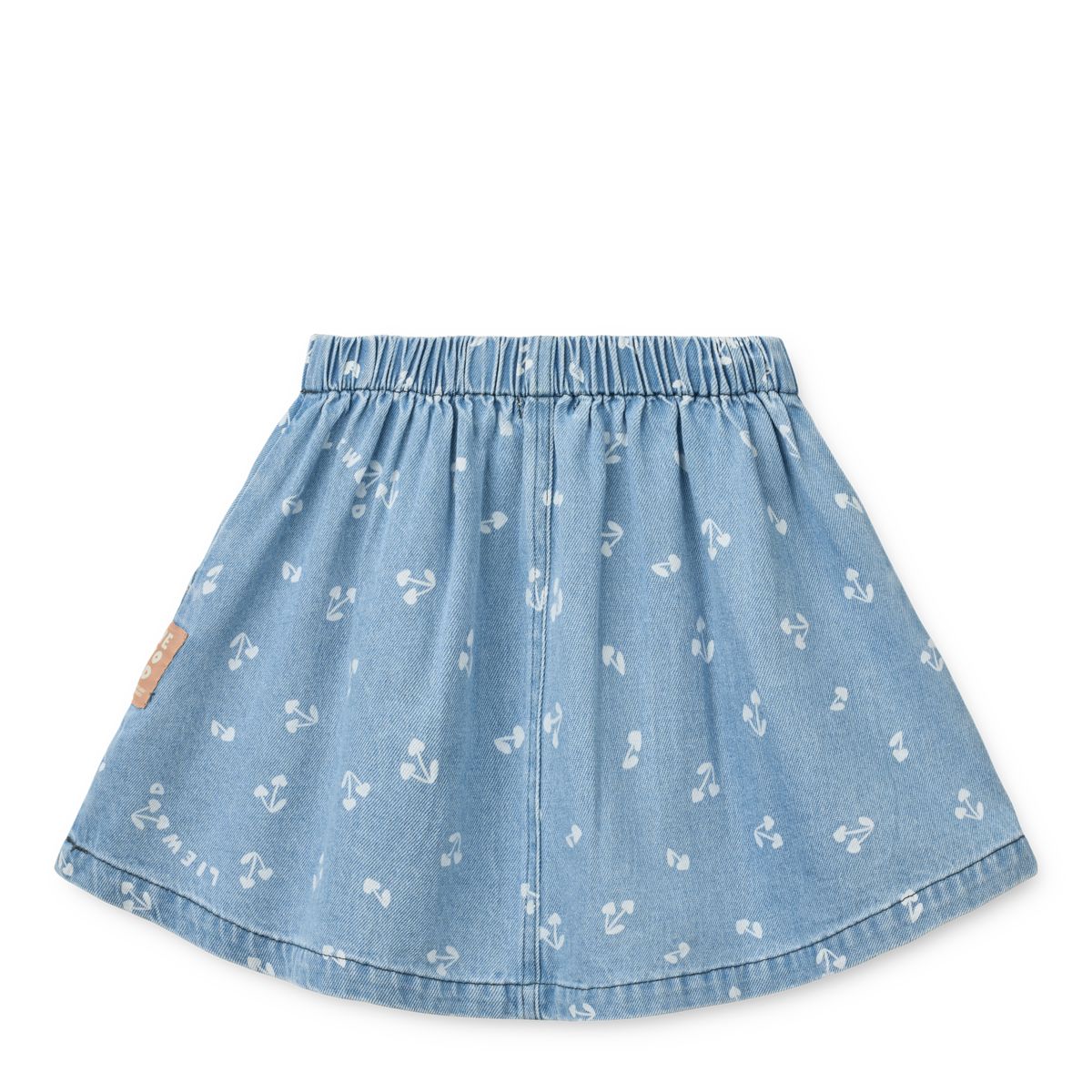 LIEWOOD RIO lys denimnederdel med print - Cherry heart sandy / Denim - Nederdele