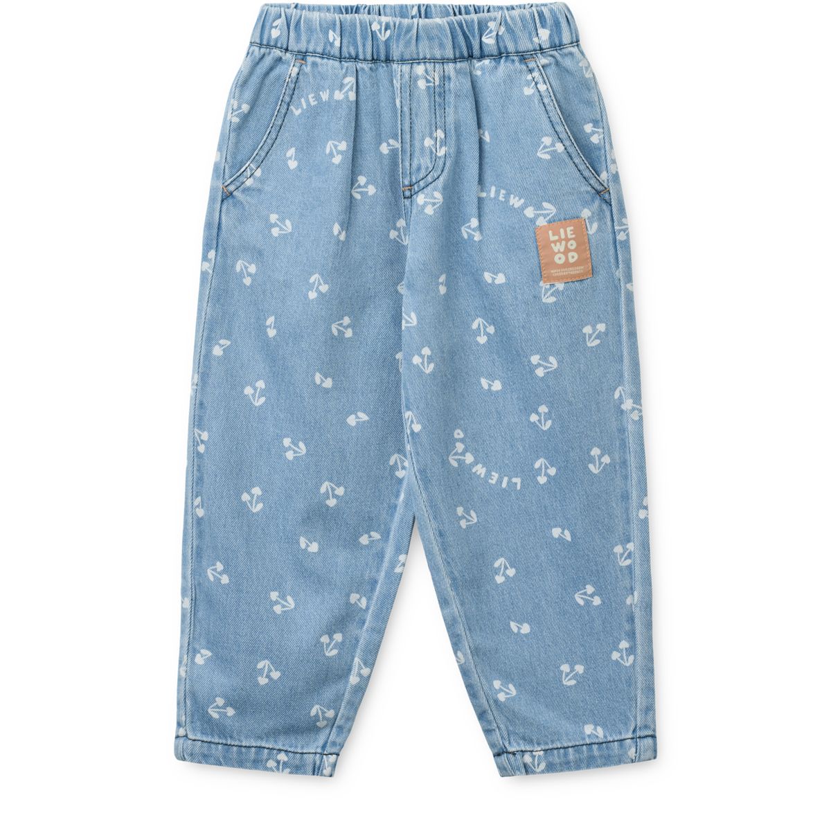LIEWOOD BORRIS lyse denimbukser med print - Cherry heart sandy / Denim - Bukser