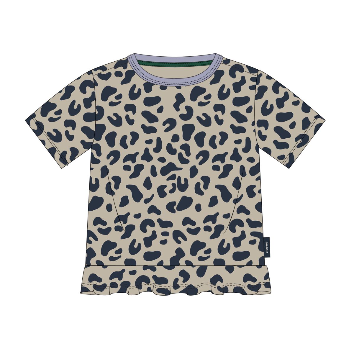 LIEWOOD KYA kortærmet peplum t-shirt - Leo / Mist - T-shirt