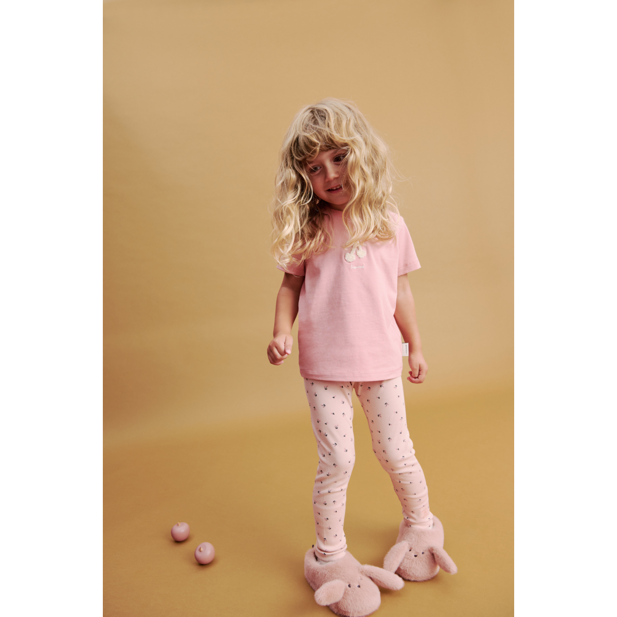 LIEWOOD MARIEN ribleggings med print - Mini Cherry heart / Rosey - Leggings