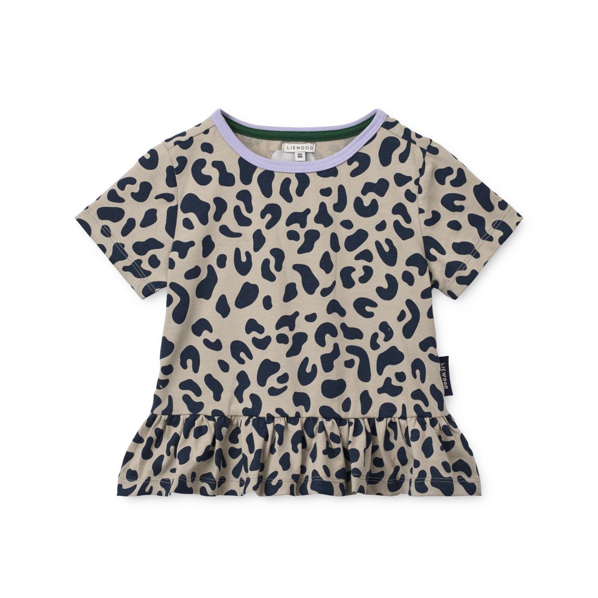 LIEWOOD KYA kortærmet peplum t-shirt - Leo / Mist - T-shirt