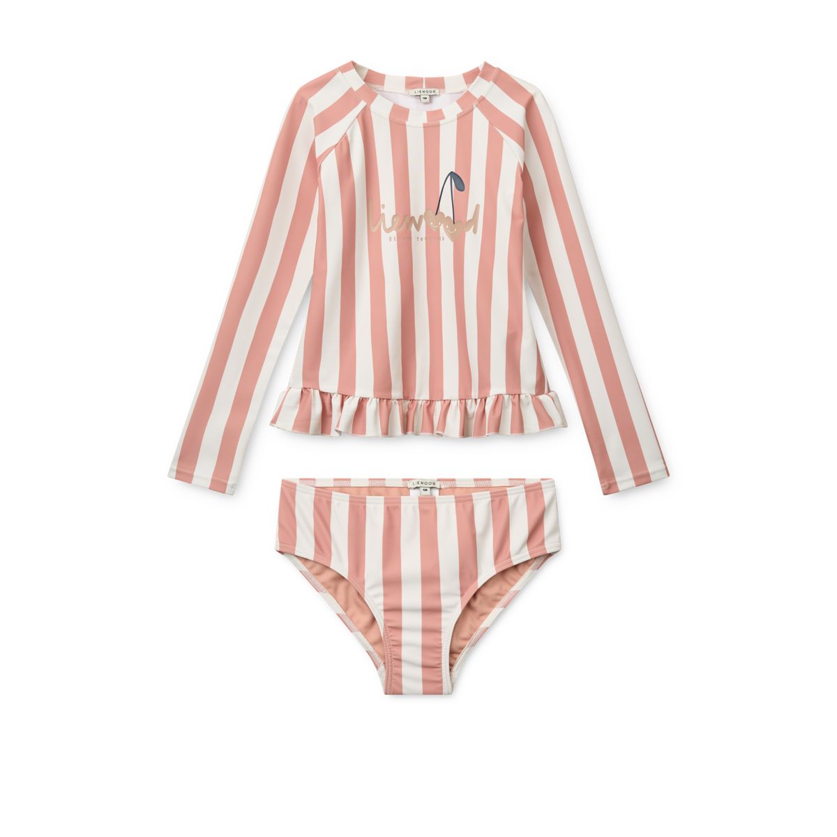 LIEWOOD Dagny Stribet Badetøjssæt - Coral blush / creme de la creme stripe - SVØMMESÆT
