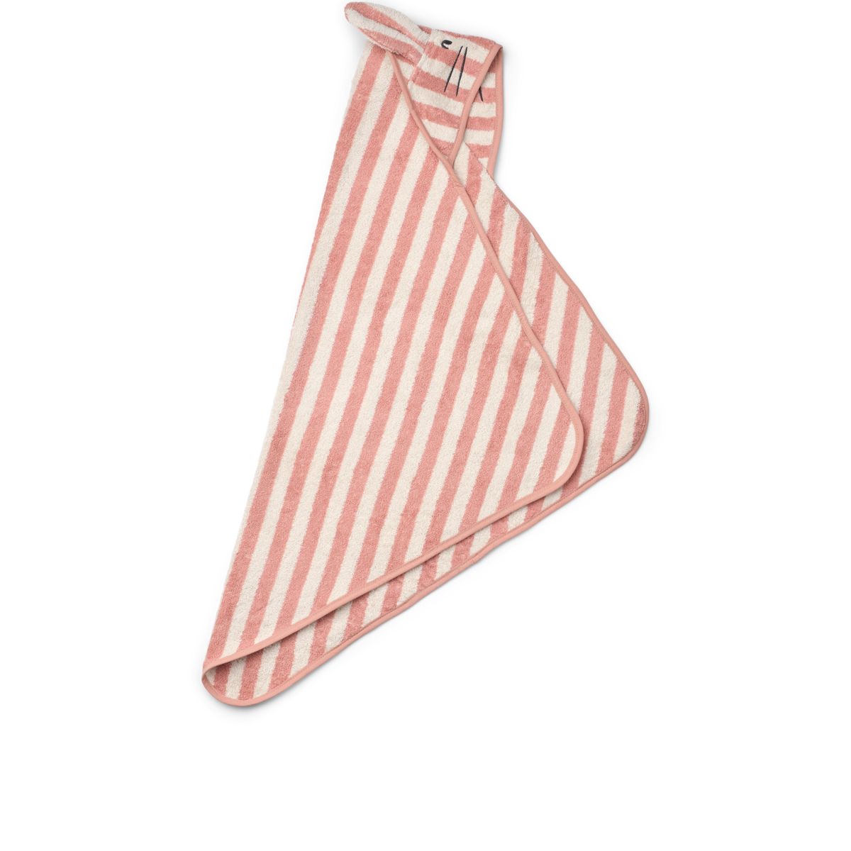 LIEWOOD ALBERT babyhåndklæde med hætte - Coral blush / creme de la creme stripe - Håndklæder / Vaskeklude