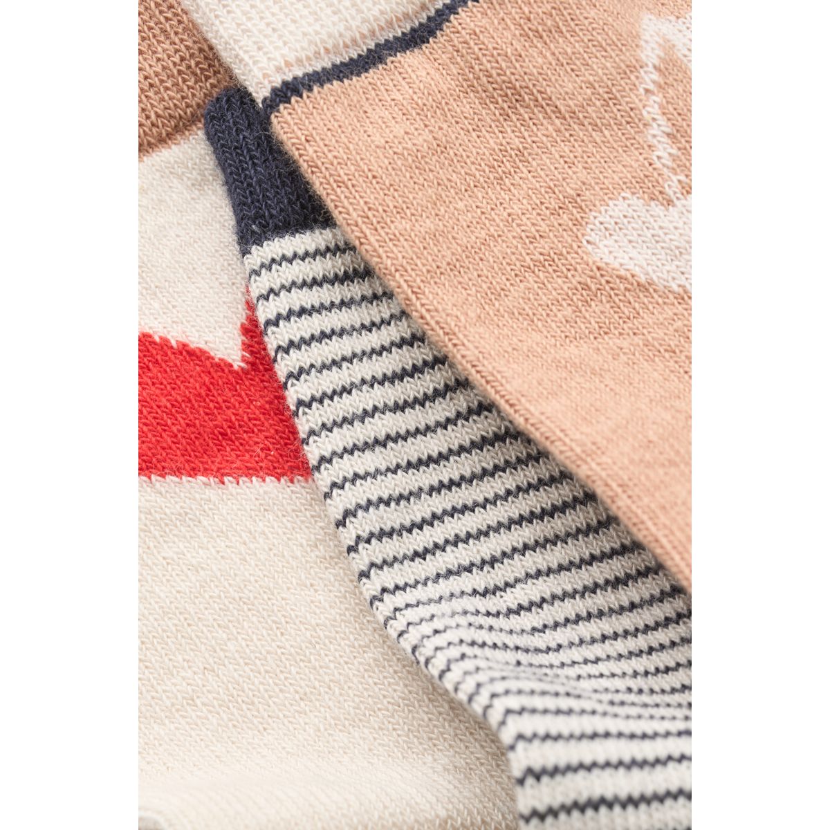 LIEWOOD Silas Strømper 3-Pak - Pale Tuscany / Sandy Stripe mix - Sokker/Strømpebukser