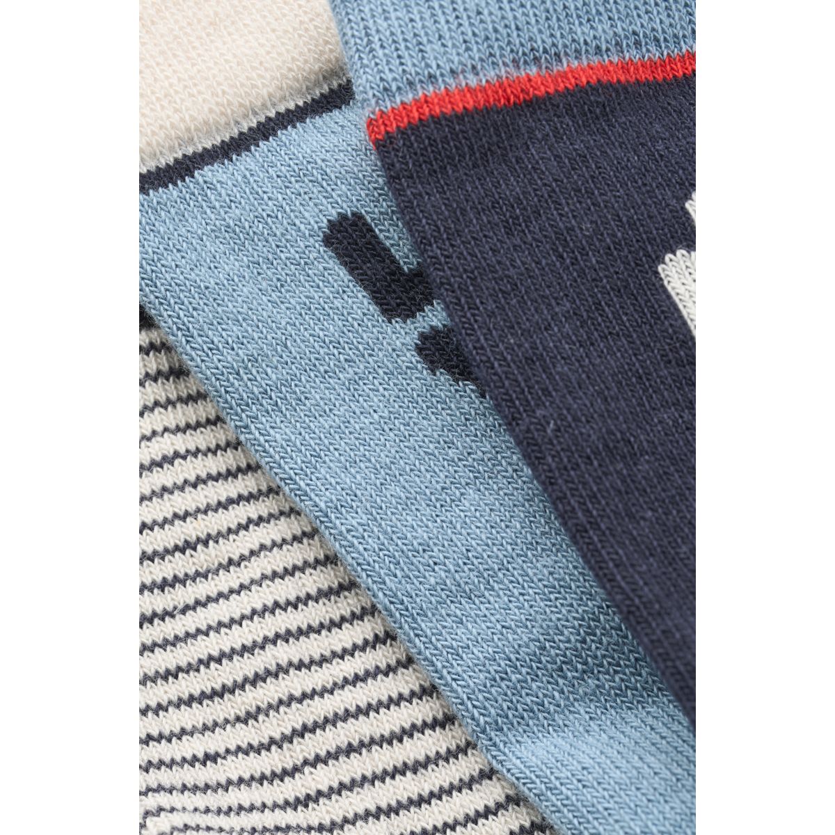 LIEWOOD Silas Strømper 3-Pak - Beach blue / Classic navy Stripe mix - Sokker/Strømpebukser
