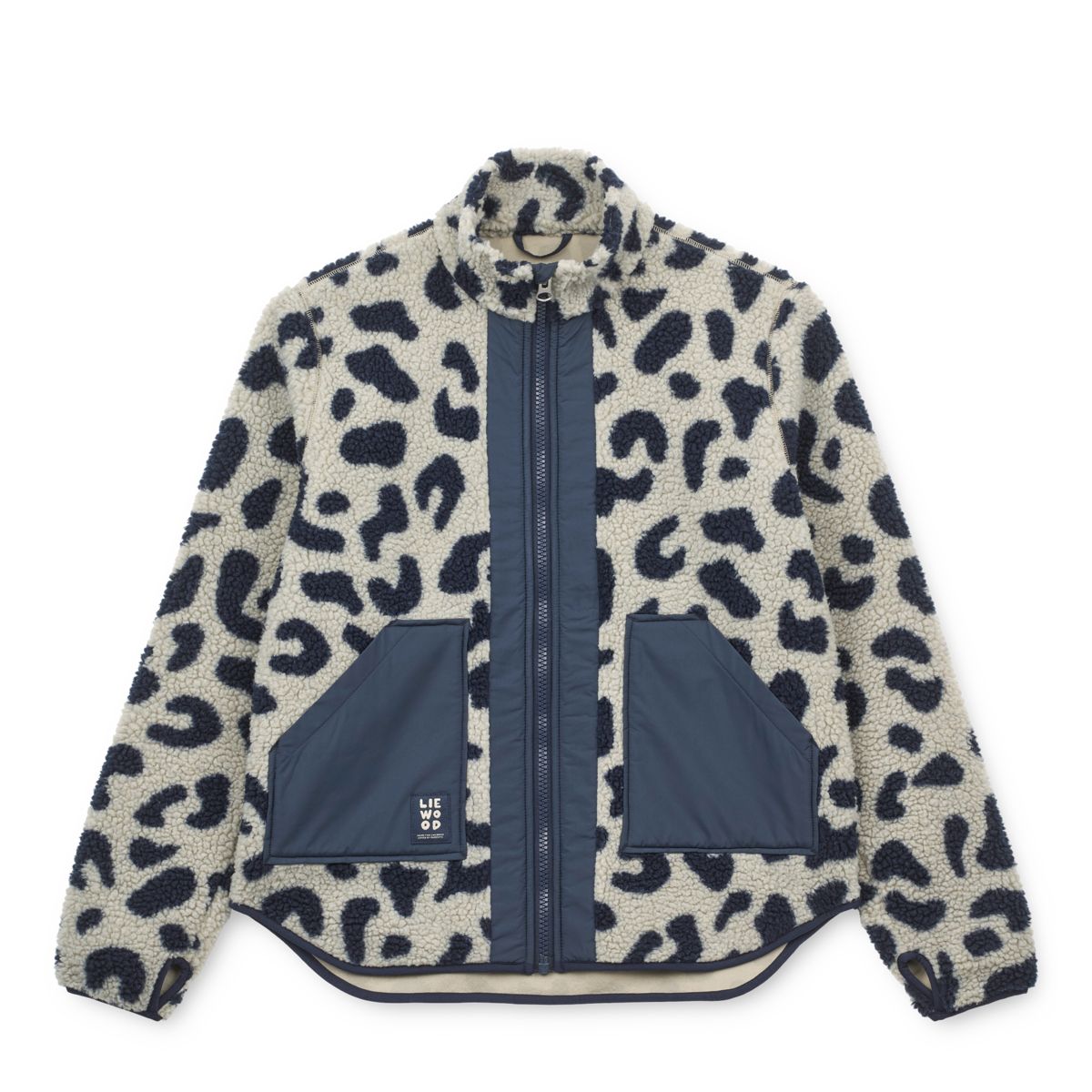 LIEWOOD NIVA Pile Jacket til voksne - Mega Leo mist / Classic Navy - Jakker