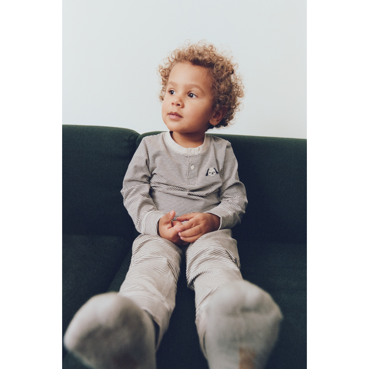 LIEWOOD WILHELM grow pyjamas med striber - Y/D Sandy / Classic navy stripe - Pyjamassæt