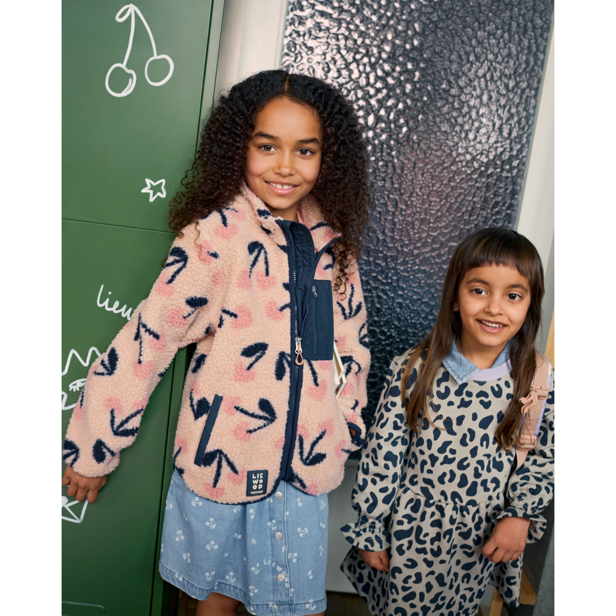 LIEWOOD RIO lys denimnederdel med print - Cherry heart sandy / Denim - Nederdele