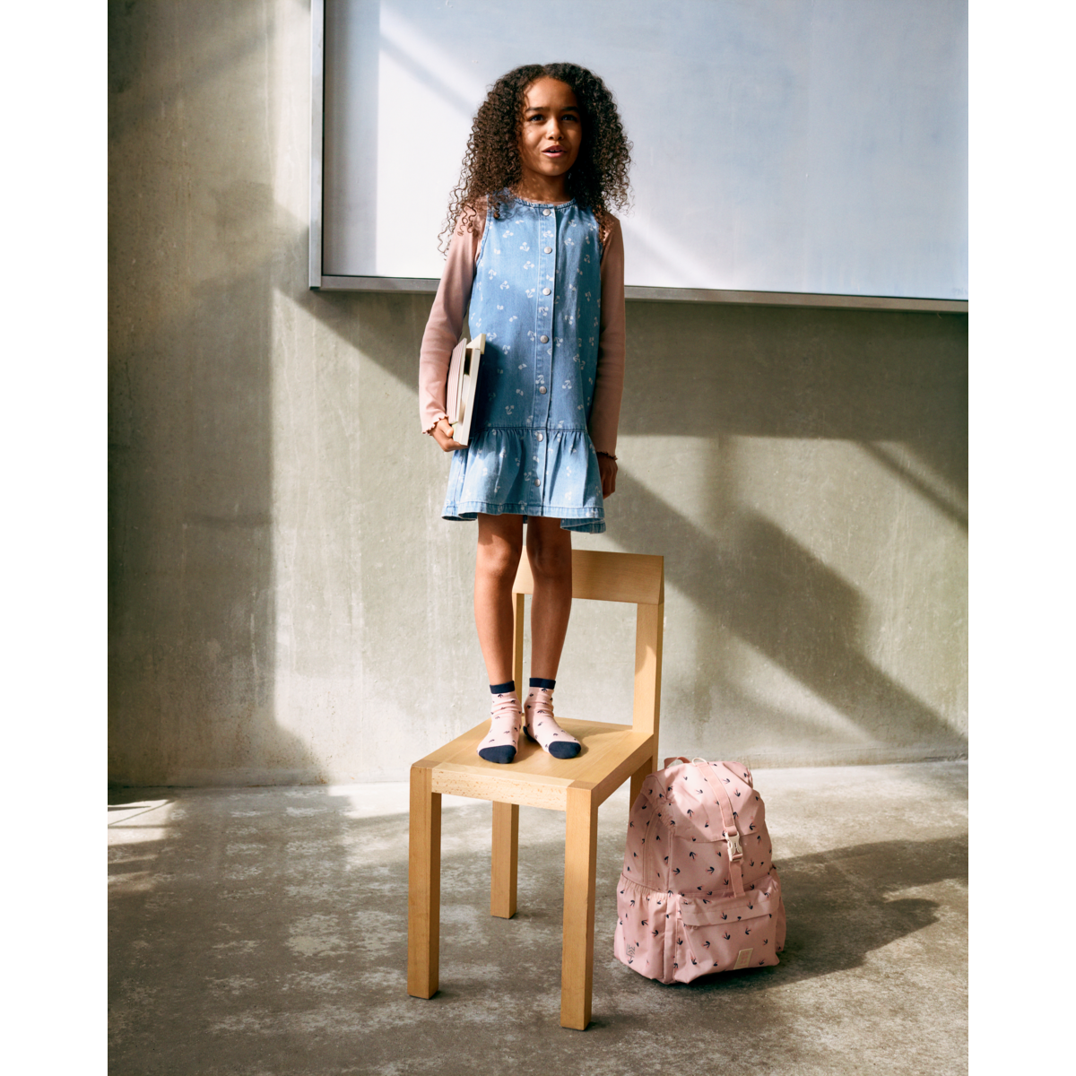 LIEWOOD SYBILLA lys denimkjole - Cherry heart sandy / Denim - Kjole