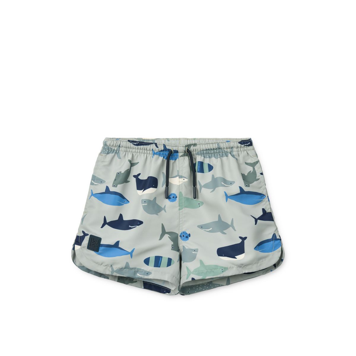 LIEWOOD Aiden Badebukser med print - Shark / Dove blue - Badeshorts