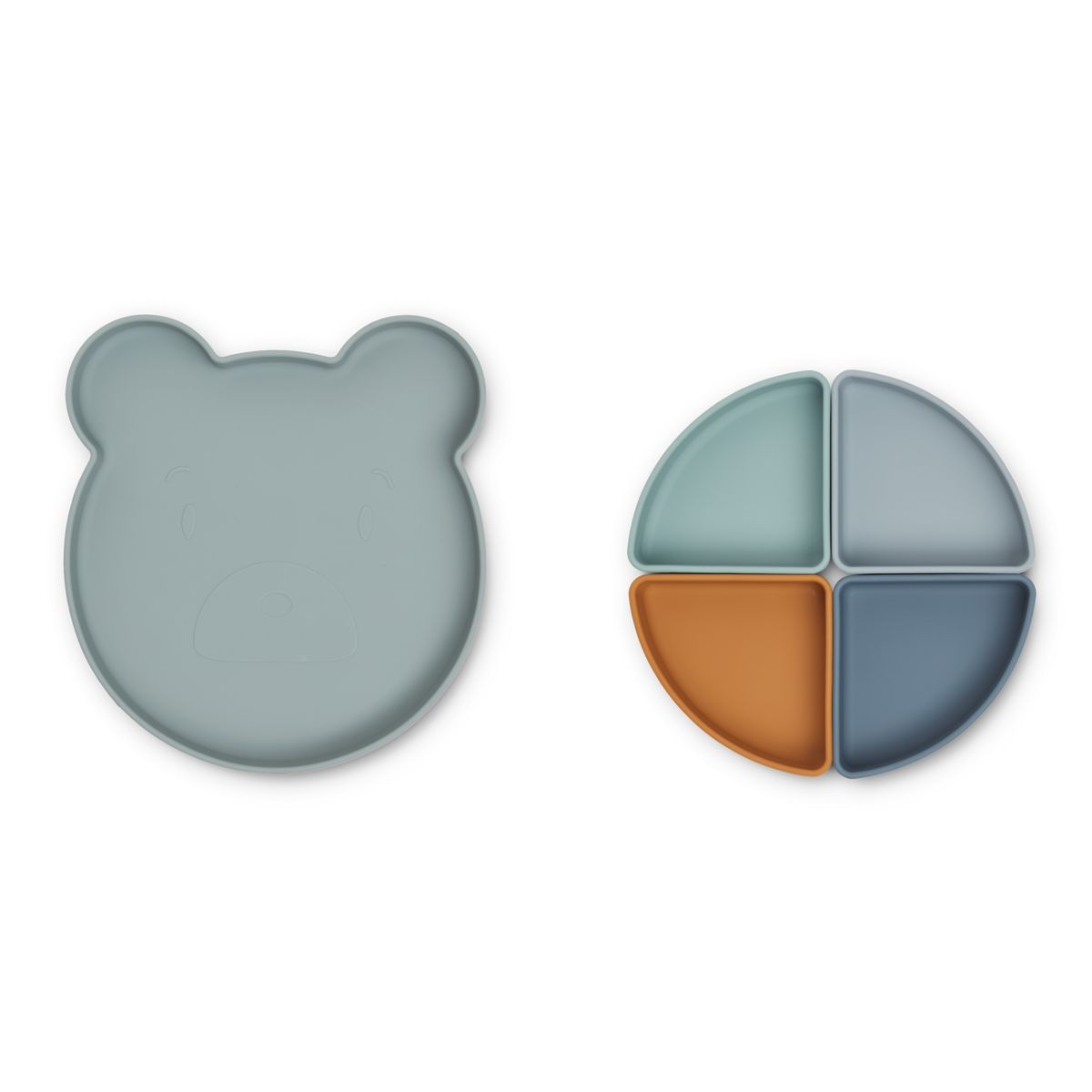LIEWOOD Arne ruminddelt tallerken - Mr bear blue fog multi mix - Tallerken