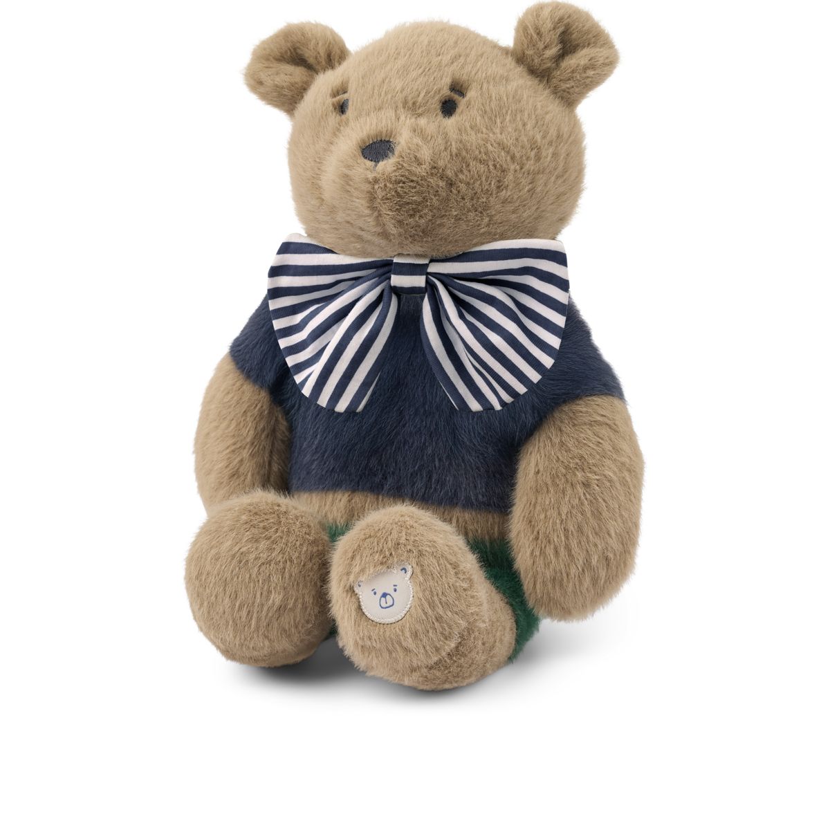 LIEWOOD HUBERT Bjørnebamse - Dune / Blue stripe mix - Pile & Fleece