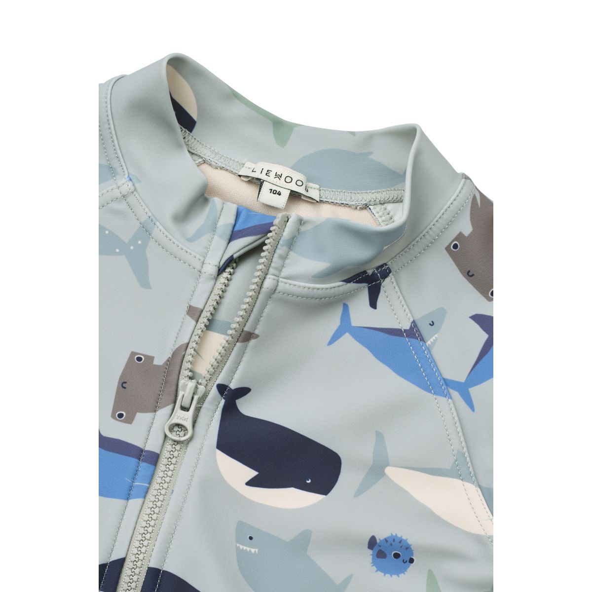 LIEWOOD Max Svømmedragt med UV Beskyttelse - Shark / Dove blue - Badedragt