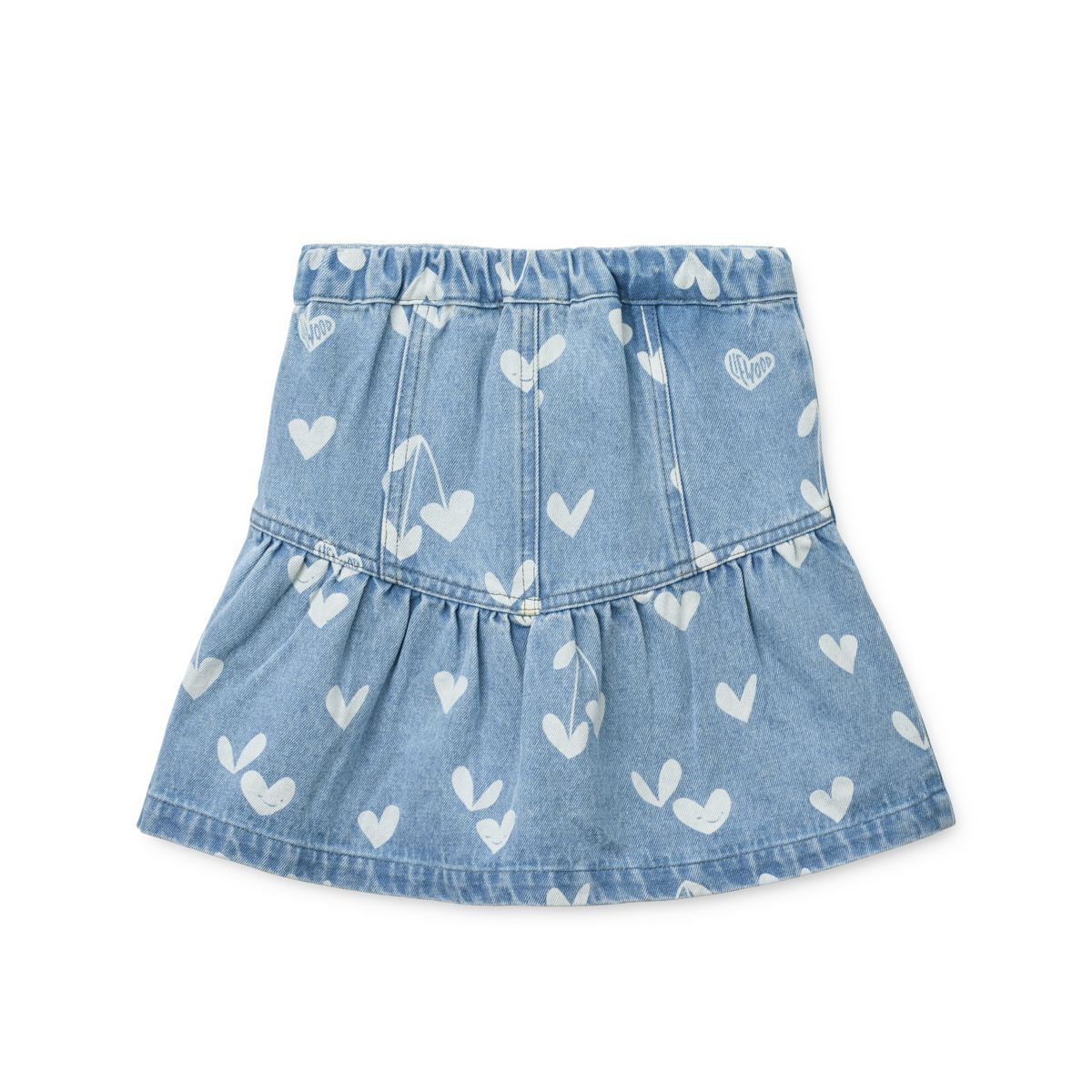 LIEWOOD Dayla denimnederdel med print - Sweethearts / light blue denim - Nederdele