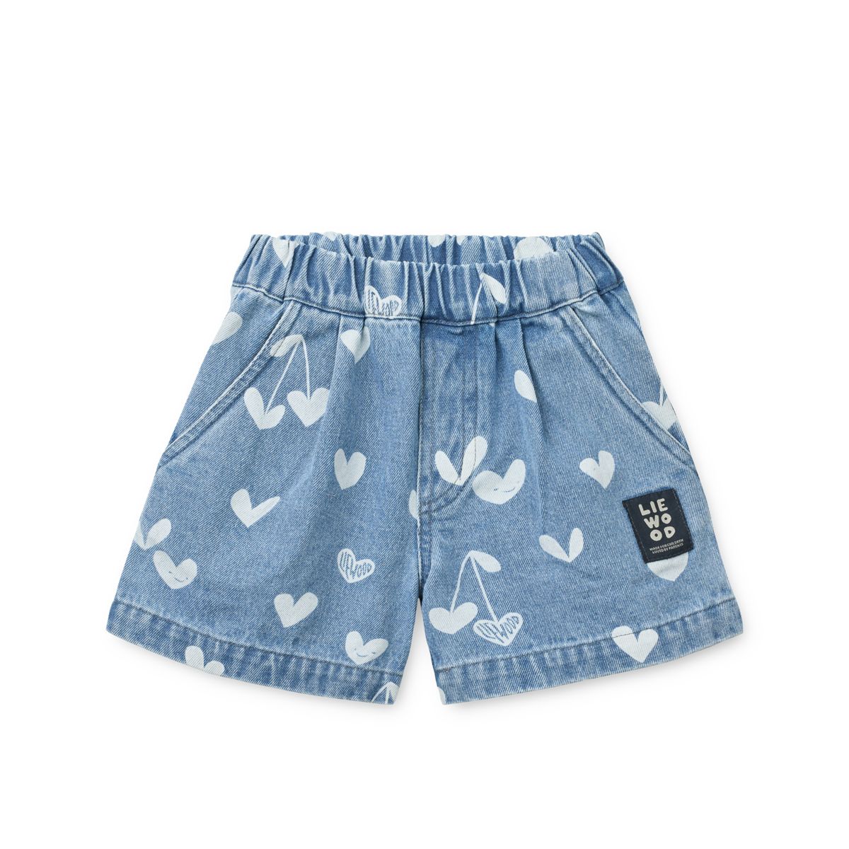 LIEWOOD BORRISA denimshorts med print - Sweethearts / light blue denim - Shorts