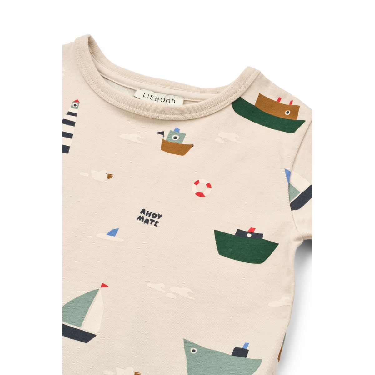 LIEWOOD APIA kortærmet t-shirt med print - Sailing / Sandy - T-shirt