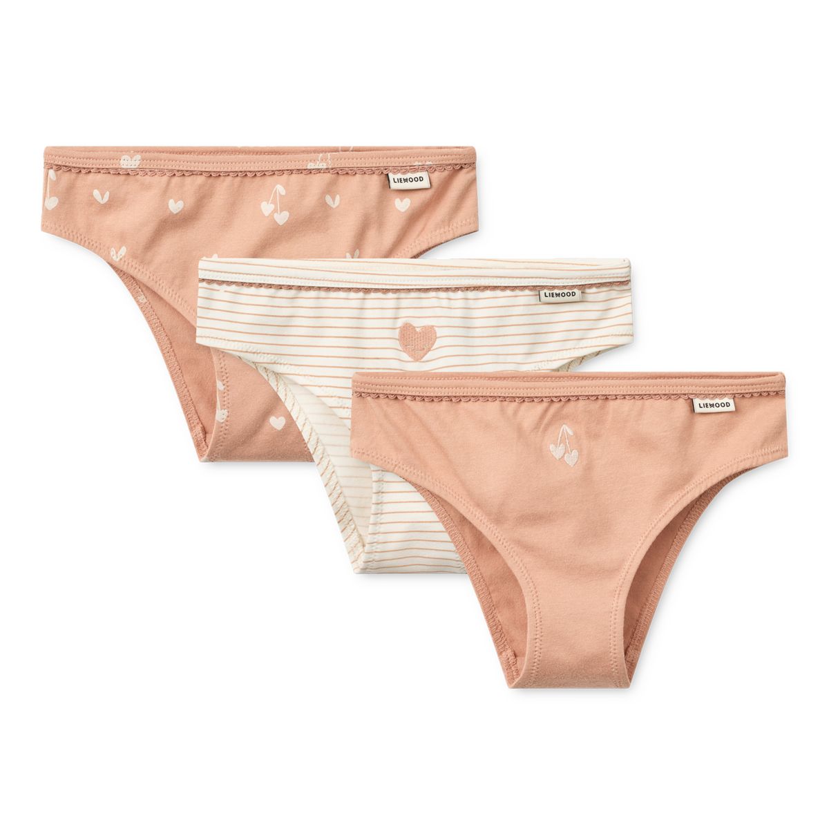 LIEWOOD AYLIN underbukser 3 stk - Sweethearts / Pale tuscany / stripe / heart / mix - Trusser