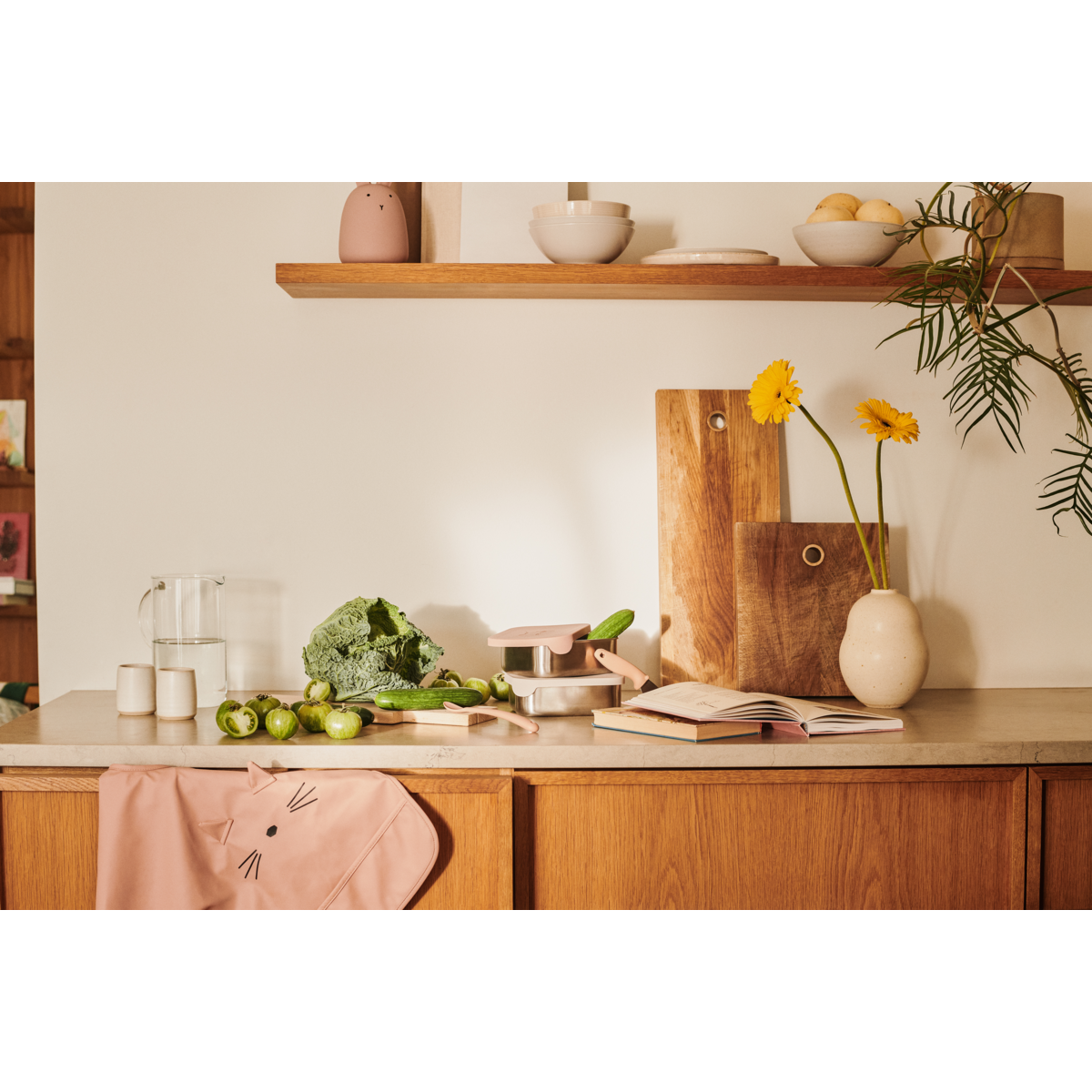 LIEWOOD Merle Hagesmæk Med Ærmer Og Print - Cat tuscany rose - Spiseforklæde
