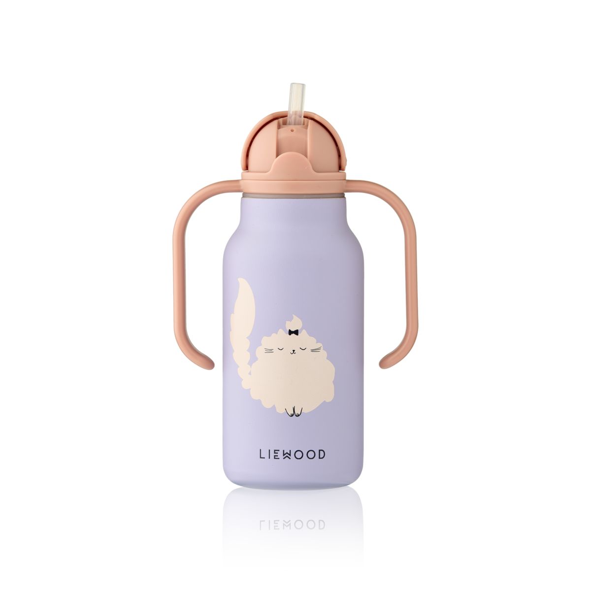 LIEWOOD KIMMIE vandflaske i stål 250 ml - Cat / Warm lilac - Vandflaske