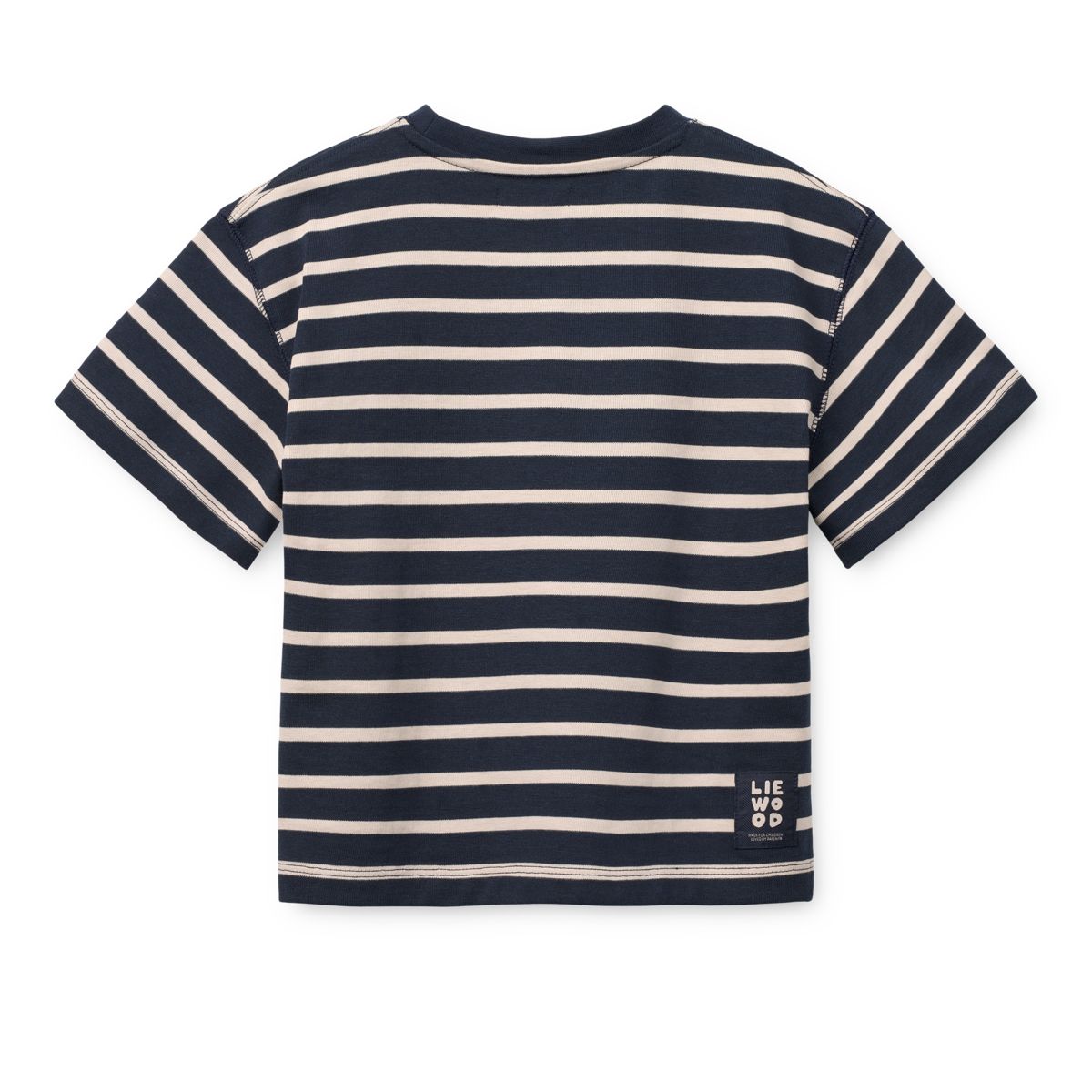 LIEWOOD TYLER Stribet Kortærmet T-shirt - Y/D stripe classic navy sandy - T-shirt