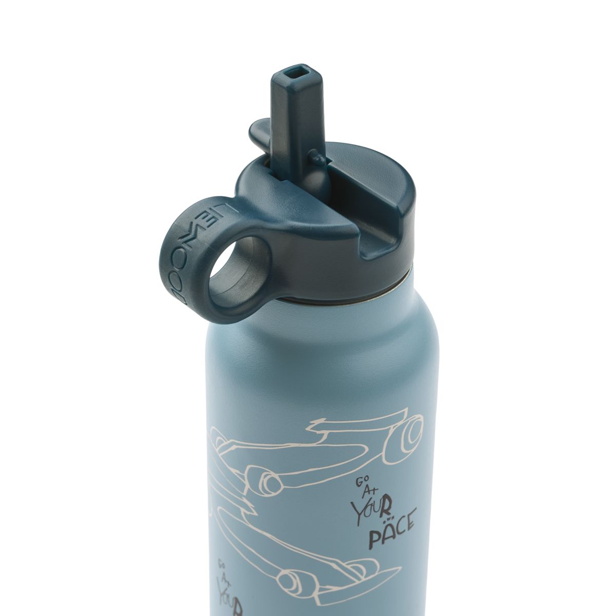 LIEWOOD Falk Vandflaske 350 Ml - Race cars / Beach blue - Vandflaske