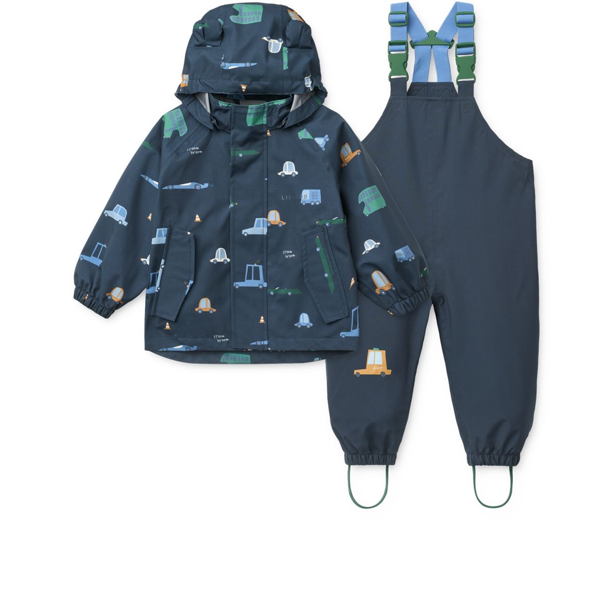 LIEWOOD Manu Regntøjssæt - Cars / Classic navy - Sæt