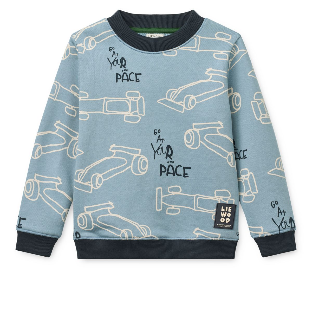 LIEWOOD RIDLEY sweatshirt med print - Race cars / Beach blue - Sweatshirts