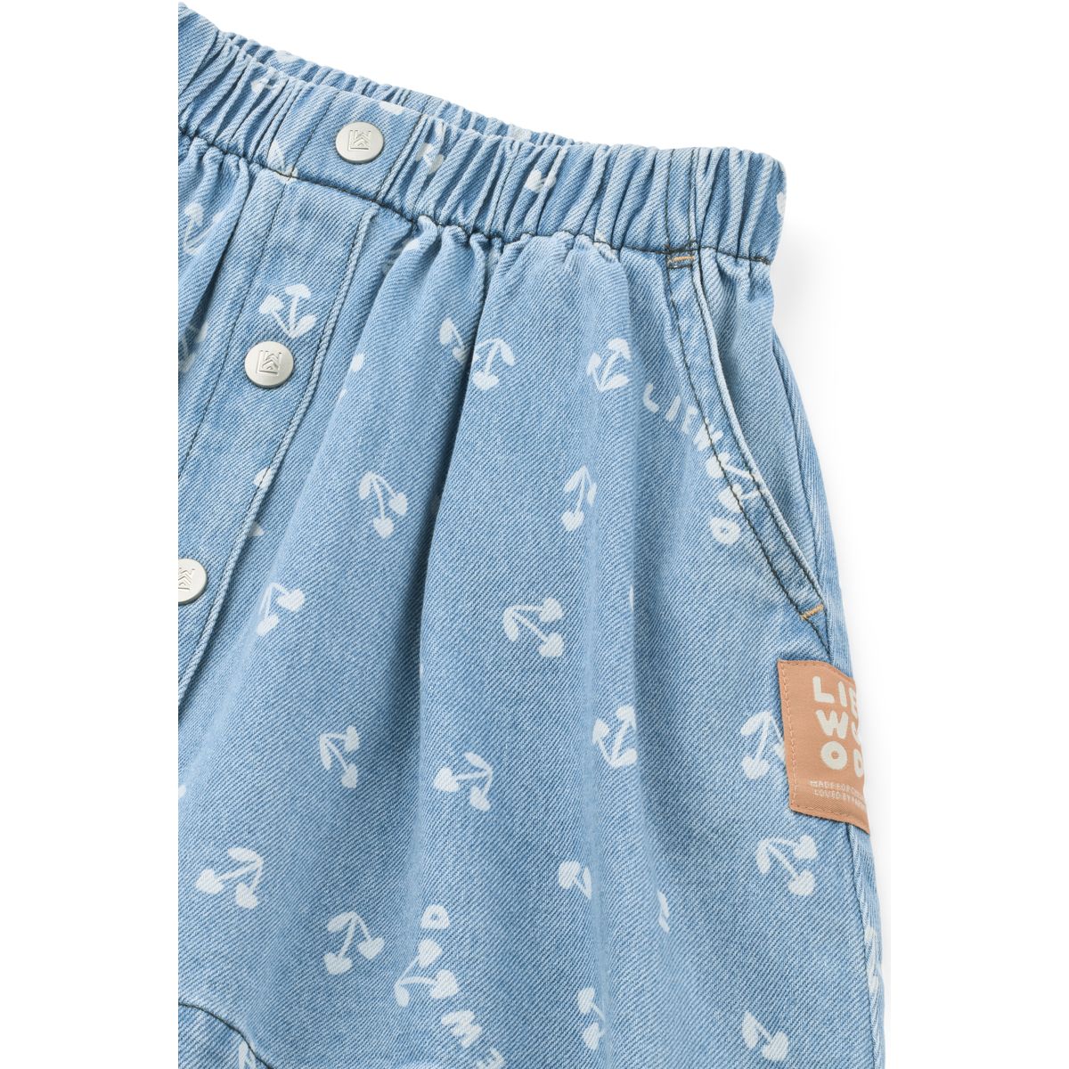 LIEWOOD RIO lys denimnederdel med print - Cherry heart sandy / Denim - Nederdele