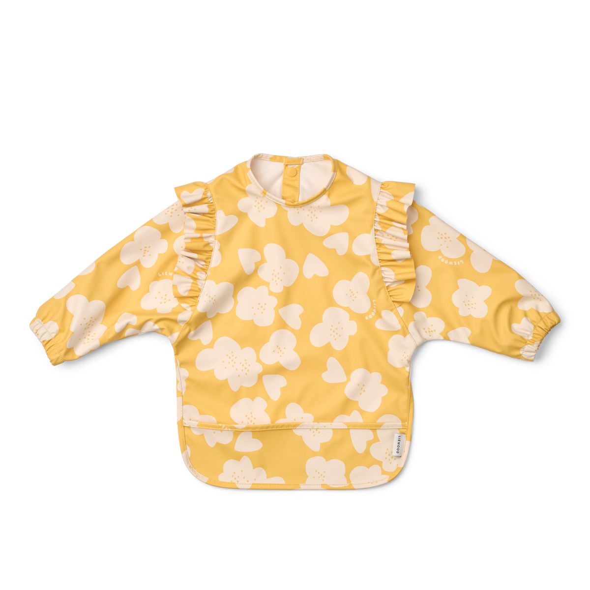 LIEWOOD MERLE Hagesmæk med ærmer - Flower / Lemon yellow - Spiseforklæde